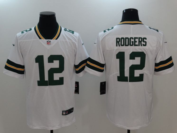Men Green Bay Packers #12 Rodgers White Nike Vapor Untouchable Limited NFL Jerseys